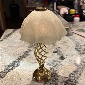 PartyLite Gold Candle Holder with Cream Shade